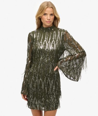 Fringe Sequin Mini Dress Image 1