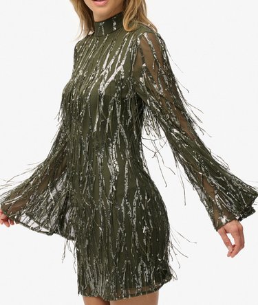 Fringe Sequin Mini Dress Image 2