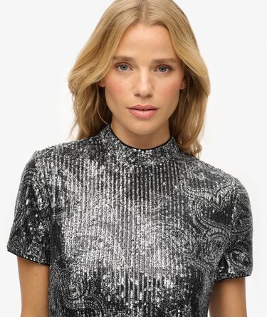 Sequin T-shirt Mini Dress Image 4