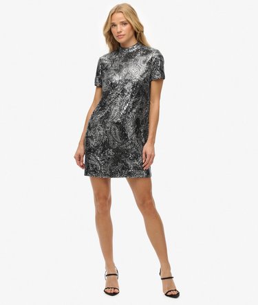 Sequin T-shirt Mini Dress Image 3