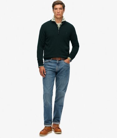 Essentials Cotton Half Zip Jumper Image 3