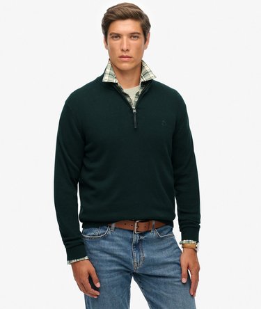 Essentials Cotton Half Zip Jumper Image 1