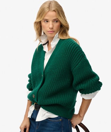Cardigan Col V Épais Image 2