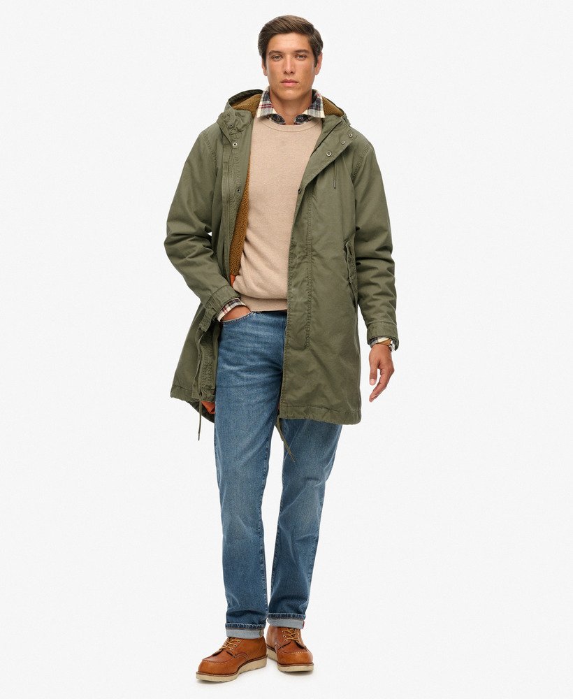 mens Military Parka in Shooting Olive | Superdry US