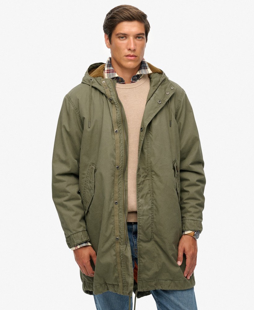 mens Military Parka in Shooting Olive | Superdry US