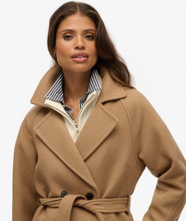 Relaxed Long Wool Coat Image 3