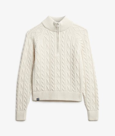 Slim Cable Half Zip Knit Jumper Image 5