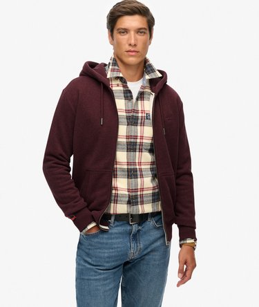 Essential Logo Half Brushed Zip Hoodie Image 1