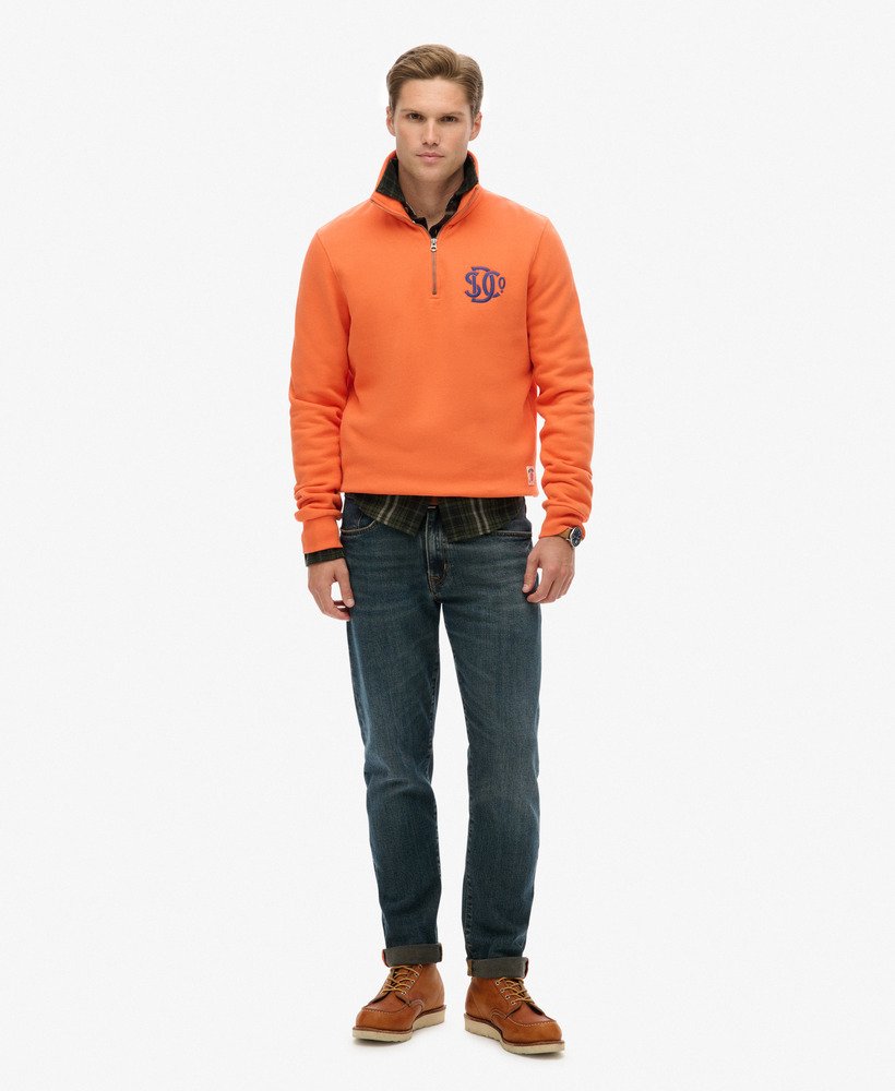 mens SD&Co. Half Zip Track Top in Firecracker Orange | Superdry CA-EN