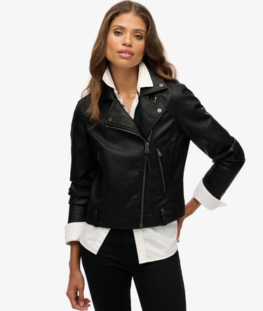 Classic Faux Leather Biker Image 6