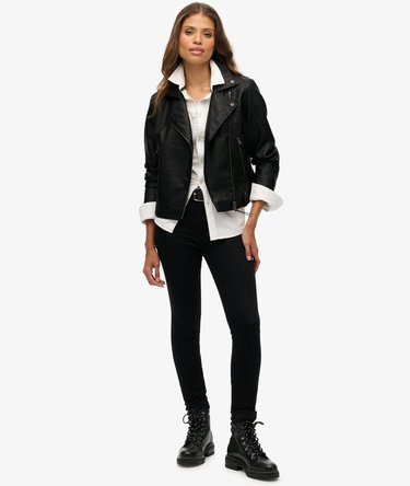 Classic Faux Leather Biker Image 3