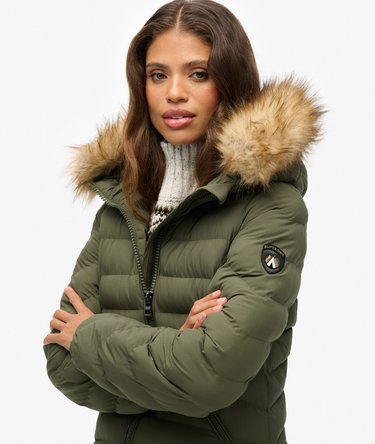Fuji Faux Fur Hooded Longline Image 3