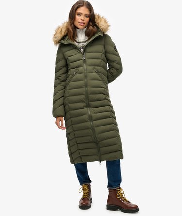 Fuji Faux Fur Hooded Longline Image 7