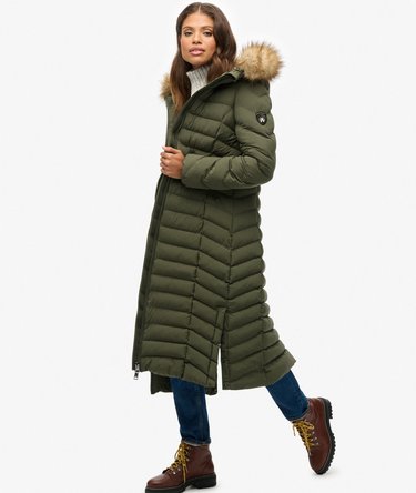 Fuji Faux Fur Hooded Longline Image 6