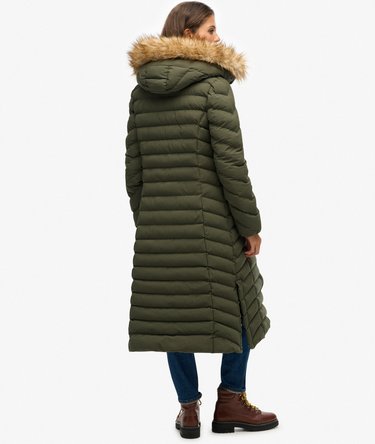 Fuji Faux Fur Hooded Longline Image 5