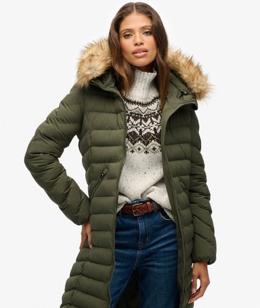 Fuji Faux Fur Hooded Longline Image 4