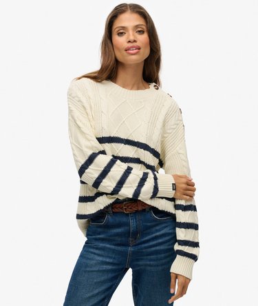 Cable Crew Neck Jumper Image 1