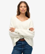 Gebürsteter Oversize-Pullover mit V-Ausschnitt