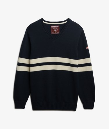 Oversized Striped V-Neck Jumper Image 6