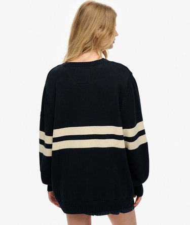 Oversized Striped V-Neck Jumper Image 5