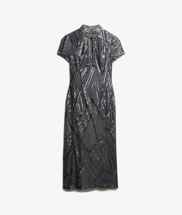 Mandarin Sequin Midi Dress Image 7