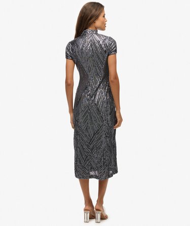 Mandarin Sequin Midi Dress Image 5