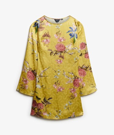 Jacquard Mini-jurk met Uitlopende Mouwen Image 8