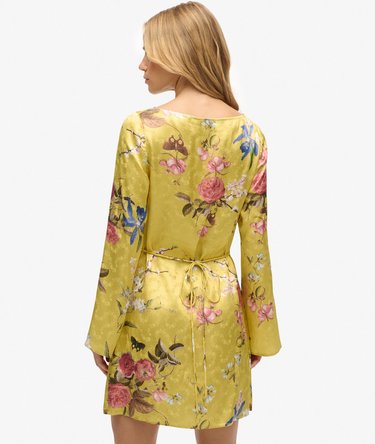 Jacquard Mini-jurk met Uitlopende Mouwen Image 5