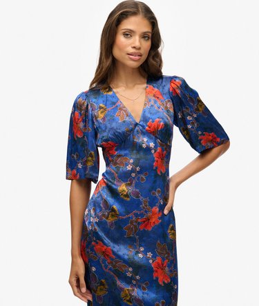 Short Sleeve Jacquard Midi Dress Image 4