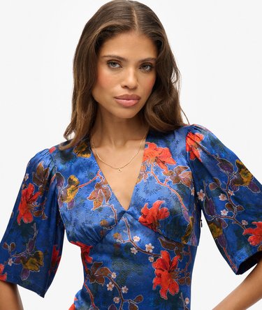 Short Sleeve Jacquard Midi Dress Image 3