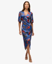 Short Sleeve Jacquard Midi Dress