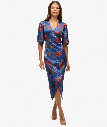 Short Sleeve Jacquard Midi Dress Image 1