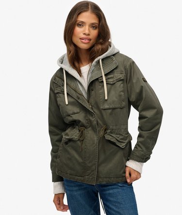 Jersey Hood Military Borg Jacket Image 4