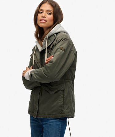 Jersey Hood Military Borg Jacket Image 6