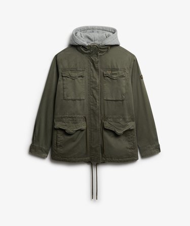 Jersey Hood Military Borg Jacket Image 8