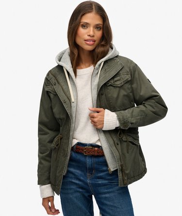 Jersey Hood Military Borg Jacket Image 1