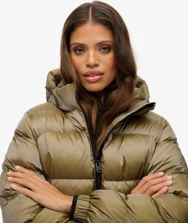 Hooded Luxe Sports Puffer Jacket Image 4