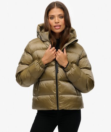 Hooded Luxe Sports Puffer Jacket Image 6