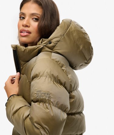 Hooded Luxe Sports Puffer Jacket Image 2
