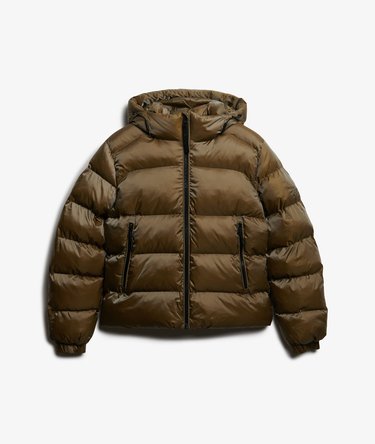 Hooded Luxe Sports Puffer Jacket Image 7