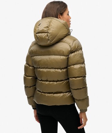 Hooded Luxe Sports Puffer Jacket Image 5
