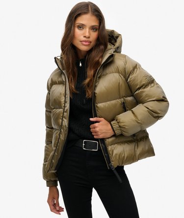 Hooded Luxe Sports Puffer Jacket Image 1