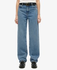 Bio-Baumwoll Jeans mit hohem Bund und weitem Bein