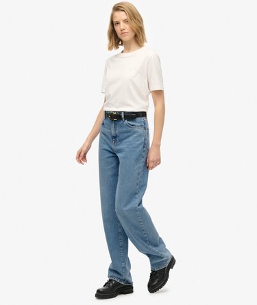 Organic Cotton High Rise Wide Leg Jeans Image 4