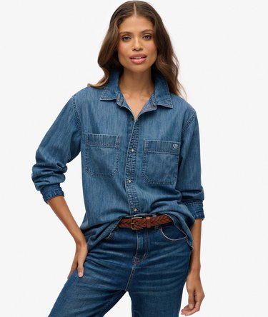 Denim Oversized Shirt Image 1