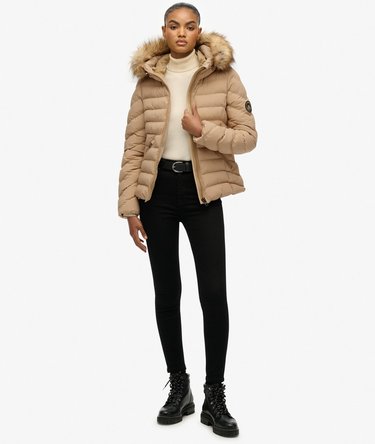 Fuji Faux Fur Hood Padded Jacket Image 3
