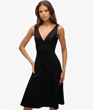 Satin-Midikleid mit V-Ausschnitt Image 5