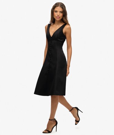 Satin-Midikleid mit V-Ausschnitt Image 3