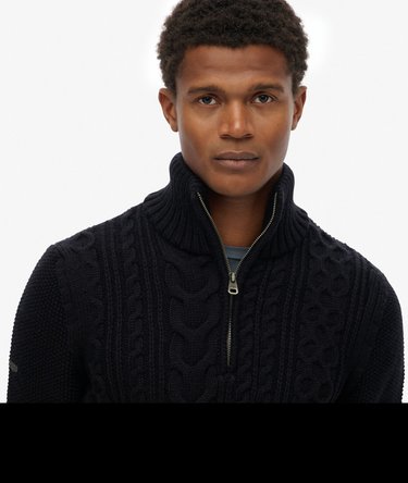 Jacob Cable Knit Half Zip Jumper Image 4