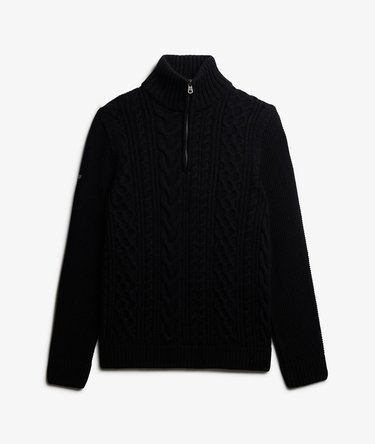Jacob Cable Knit Half Zip Jumper Image 6